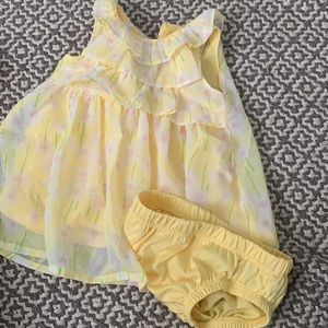Baby girl yellow dress size 0-3m